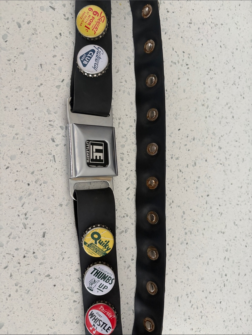 Vintage Littlearth LE Bottle Cap Seat Belt Buckle Belt Y2K